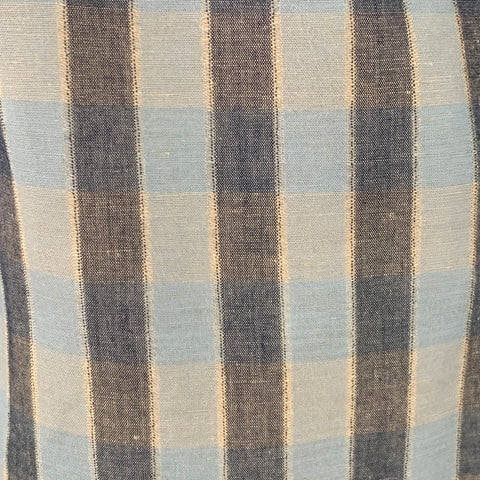 OUR LEGACY SS16 Size 38 Blue Grey Plaid Linen Cotton One Pocket Long Sleeve Shirt