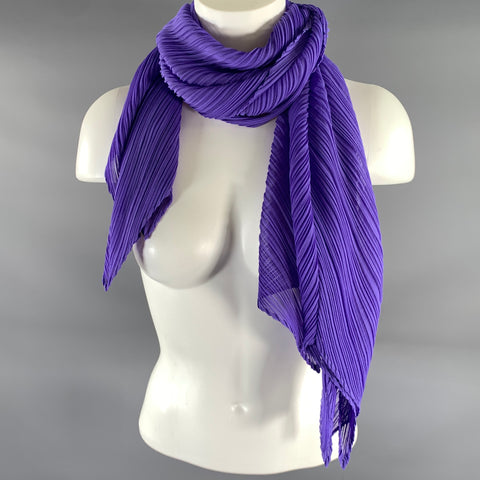 PLEATS PLEASE by ISSEY MIYAKE Purple Pleated Scarves & Shawls