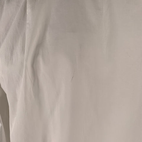 NON CONVENTIONNEL Chemise plissée en coton blanc à col montant et manches longues Taille 48