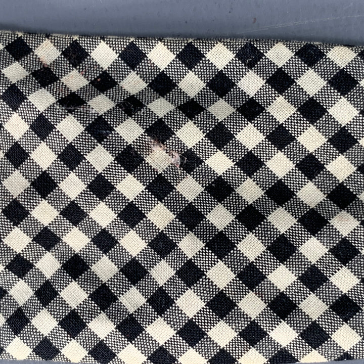 NEIMAN MARCUS Black White Gingham Cotton Batwing Bow Tie