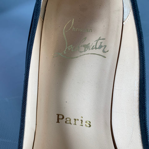 CHRISTIAN LOUBOUTIN Size 6.5 Black Bow Kitten Heels Pumps