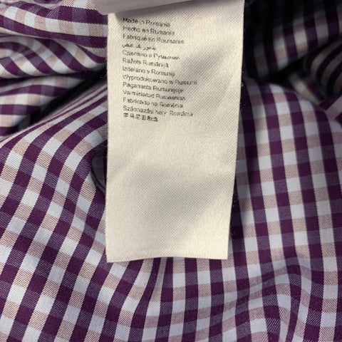 ETON Size M Purple Blue Gingham Cotton Long Sleeve Shirt