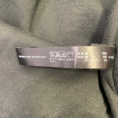 WJK Taille L Noir Coton Brut Bords Vifs Sweat à Capuche Zippé