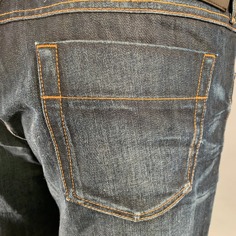GUCCI Size 40 Blue Indigo Contrast Stitch Cotton Skinny Five Pockets Jeans