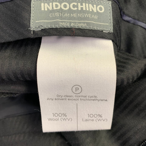 INDOCHINO Size 38 Navy Black Contrast Trim Wool Cashmere Tuxedo