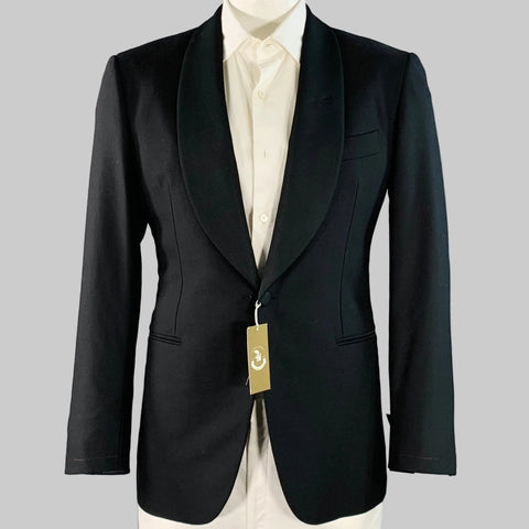 THE ARMOURY Size 42 Black Wool Shawl Collar Single Button Sport Coat