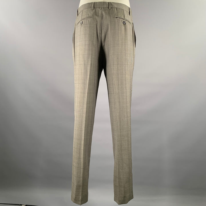 ERMENEGILDO ZEGNA Size 42 Grey Glenn Plaid Wool Blend Suit