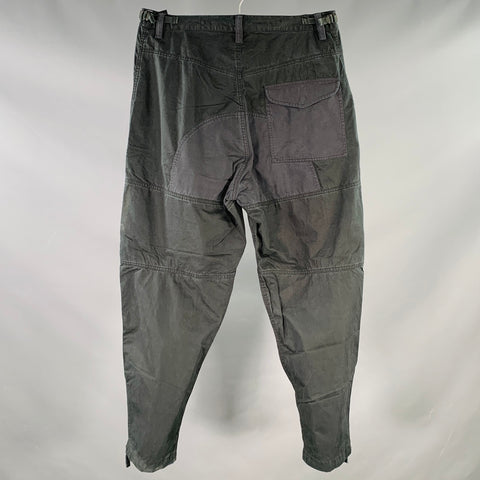MAHARISHI Size M Black Cotton Utility Drop Crotch Cargo Side Tabs Tapered Casual Pants