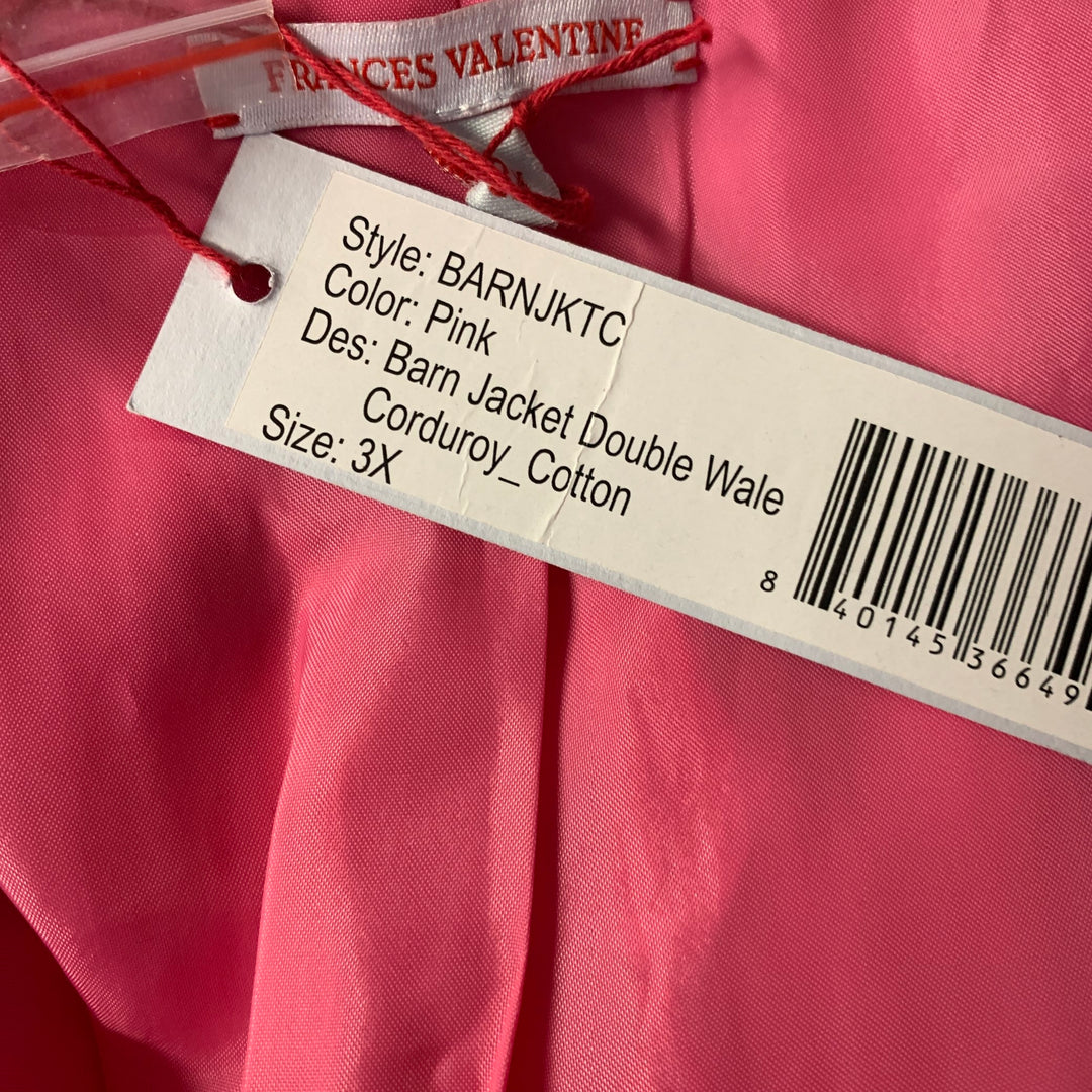 FRANCES VALENTINE Size XXL Pink Cotton Corduroy Buttoned Coat