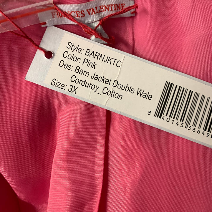 FRANCES VALENTINE Size XXL Pink Cotton Corduroy Buttoned Coat