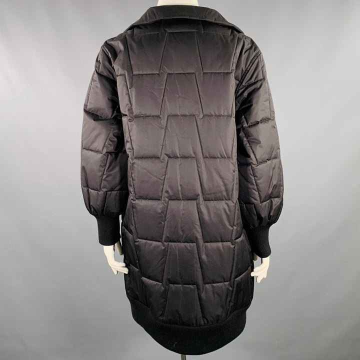 AKRIS Size 12 Black Silk Blend Quilted Coat