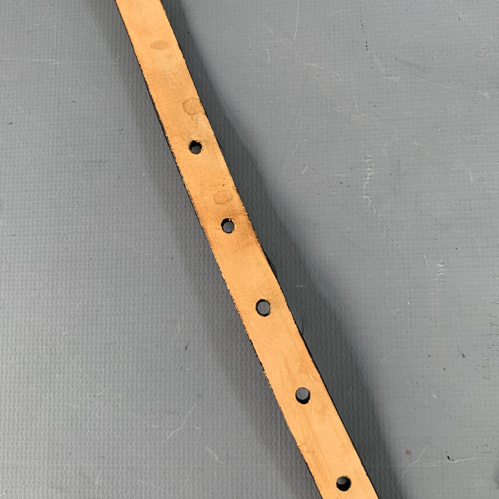 WCM NEW YORK Size S Black Alligator Leather Skinny Belt