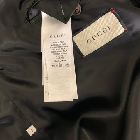 GUCCI Size XL Black Gold Burgundy Chain Print Viscose Silk Track Jacket