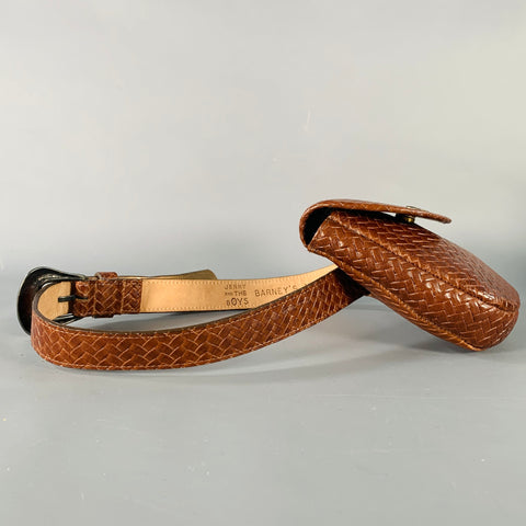 JENNY AND THE BOYS Size S Brown Woven Leather Belt Bag
