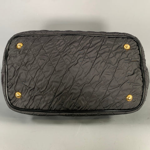 PRADA Black Quilted Nylon Handbag & Leather Goods
