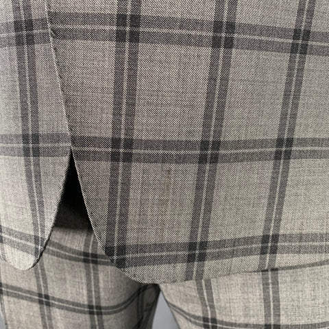 PAUL SMITH Size 42 The Byard Regular Grey Charcoal Checkered Wool Notch Lapel Suit