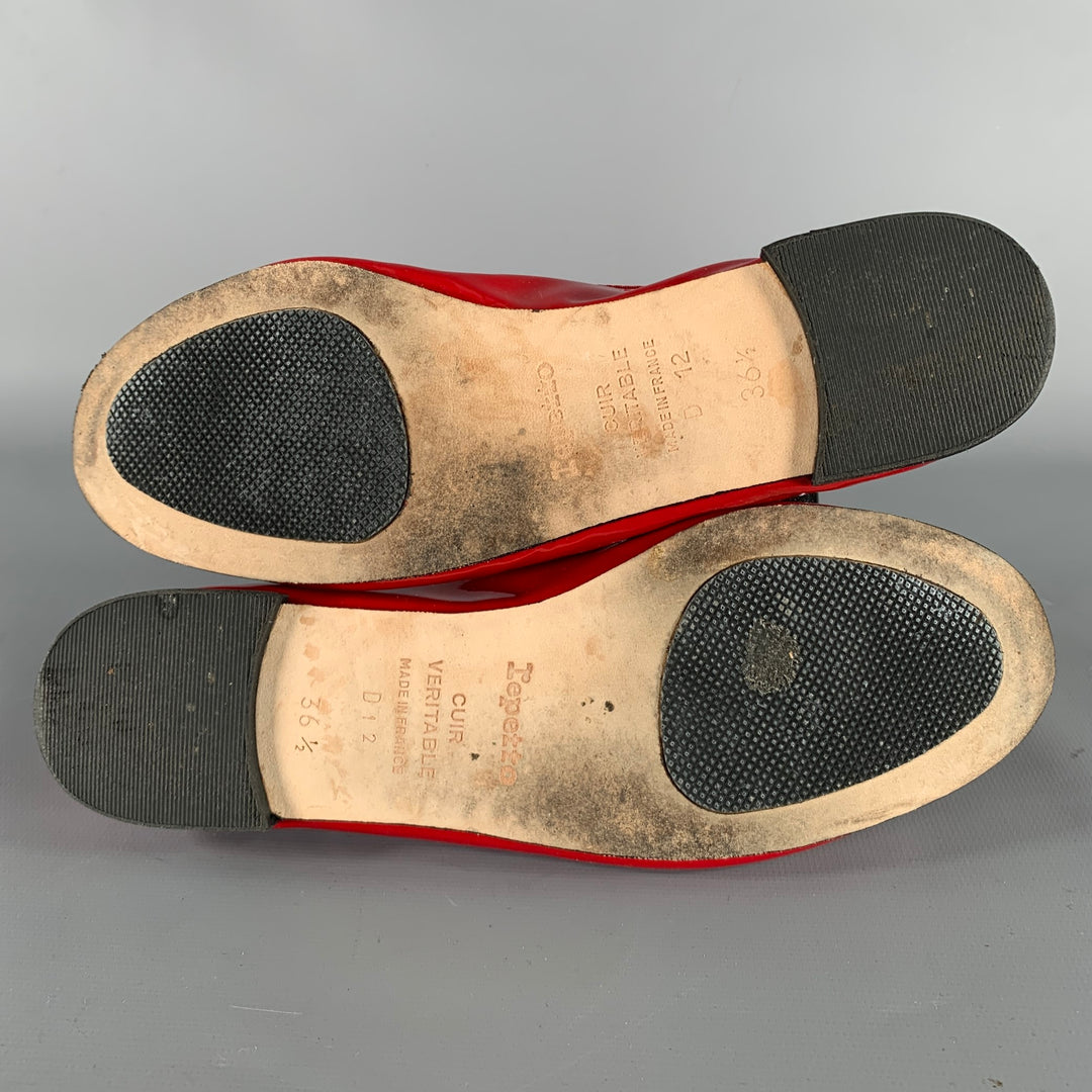 REPETTO Size 6.5 Red Patent Leather Ballet Flats
