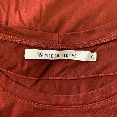 NICE COLLECTIVE Size XL Red Cotton Classic T-shirt