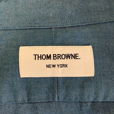 THOM BROWNE Size S Blue Cotton Button Down Long Sleeve Shirt
