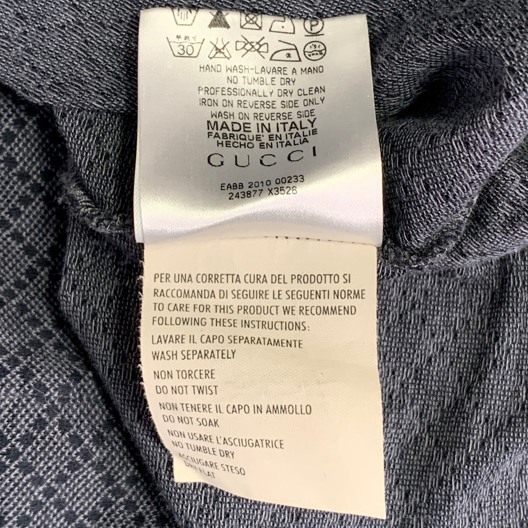 GUCCI Size XL Navy Red Diamond Cotton Contrast Trim Polo