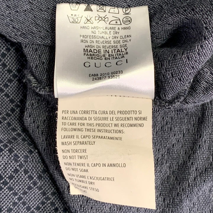 GUCCI Size XL Navy Red Diamond Cotton Contrast Trim Polo