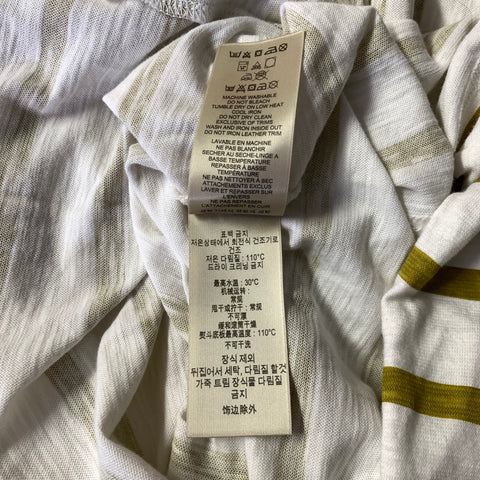 BURBERRY BRIT Size L White Gold Stripe Cotton Boat Neck Long Sleeve Shirt