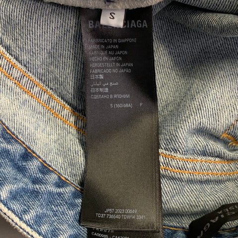 BALENCIAGA Size S Blue Wash Denim Zip Fly Baggy Jeans