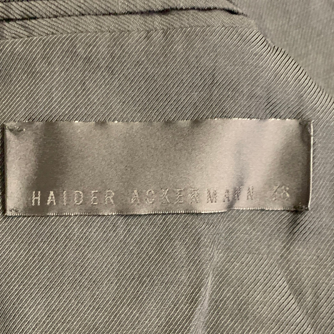 HAIDER ACKERMANN Size 38 Brown Checkered Jacquard Linen Silk Double Breasted Sport Coat