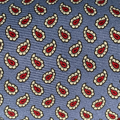 POLO by RALPH LAUREN Blue White Red Paisley Silk Tie