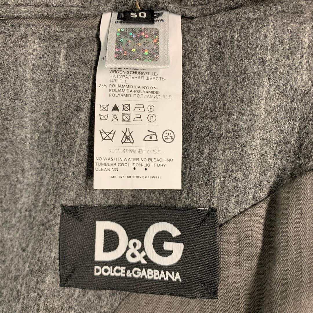 DOLCE & GABBANA Size 40 Grey Stripe Wool Blend Sport Coat