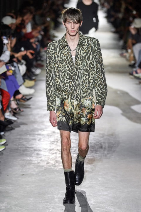 DRIES VAN NOTEN SS20 Size 34 Tan Black Animal Print Wool Zip Up Jacket