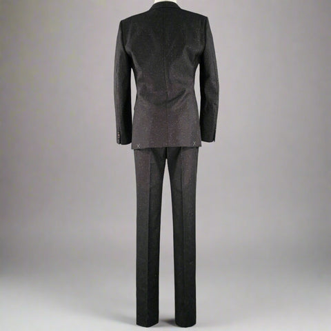 CALVIN KLEIN COLLECTION Size 38 Black White Heather Suit