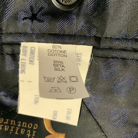 BILLIONAIRE ITALIAN COUTURE Size 38 Black Cotton Silk Shawl Collar Sport Coat