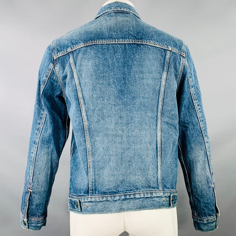 LEVI STRAUSS Size M Type III Blue Cotton Denim Blanket Lined Snaps Jacket