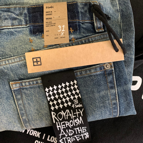 KSUBI Size 31 Blue Cotton Jean Shorts