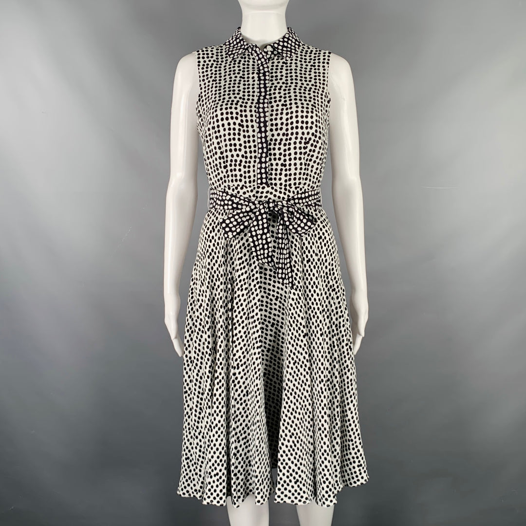navy blue dress for baby girl Hobbs London Simona Black & White Geometric Short Sleeve A Line Dress Size  4