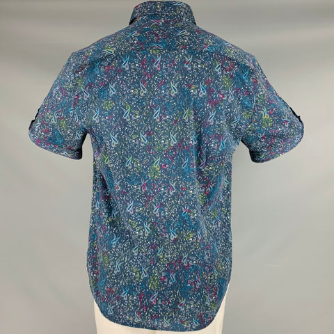 ROBERT GRAHAM Size XXL Navy Multi-Color Paisley Cotton Blend Short Sleeve Shirt