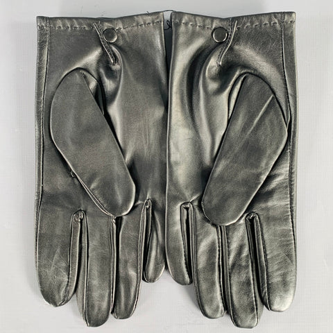 PAUL SMITH Size M Black Leather Gloves