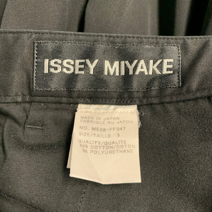 ISSEY MIYAKE Size 36 Black Cotton Polyurethane Zip Fly Casual Pants