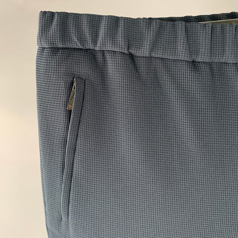 EMPORIO ARMANI Size 32 Navy Textured Elastic Waistband Pants