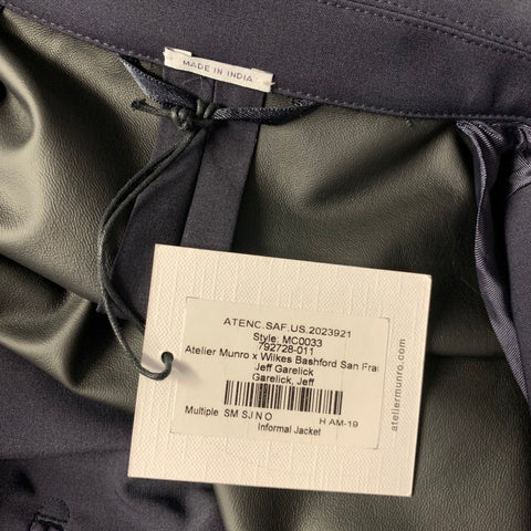 ATELIER MUNRO Size M Navy Solid Polyester Blend Windbreaker Jacket