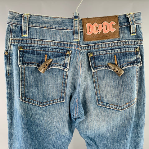 DSQUARED2 Size 28 Blue Denim Straight Five Pockets Horn Buttons Jeans