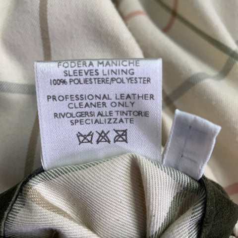 LORO PIANA Size M Green Olive Suede Zip Buttons Coat