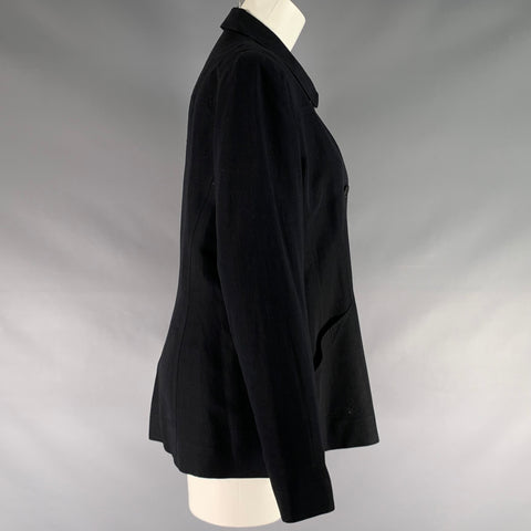 KENZO Size 8 Black Viscose Blend Button Up Jacket