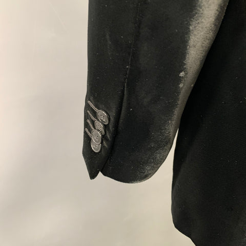 VERSACE COLLECTION Size 44 Black Velour Viscose Blend Sport Coat