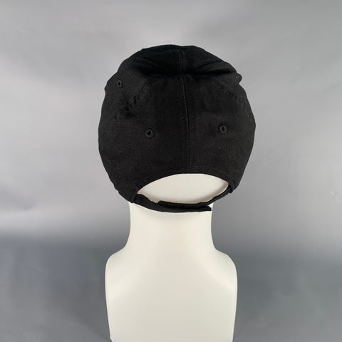 BALENCIAGA Black White Cotton Embroidered Logo Baseball Cap Hat