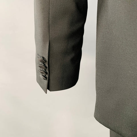BOSS by HUGO BOSS Size 40 Black Virgin Wool Notch Lapel Tuxedo
