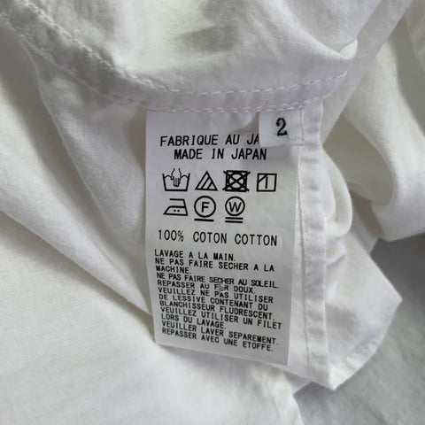 Y's by YOHJI YAMAMOTO Size M White Cotton Short Sleeve Casual Top