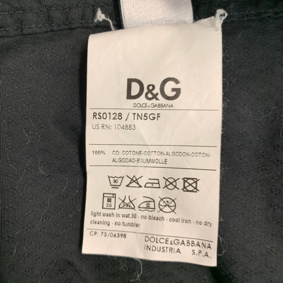 D&amp;G by DOLCE &amp; GABBANA Taille XL Chemise à manches longues en coton bicolore noir blanc