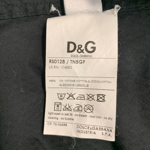 D&G by DOLCE & GABBANA Size XL Black White Two Toned Cotton Long Sleeve Shirt